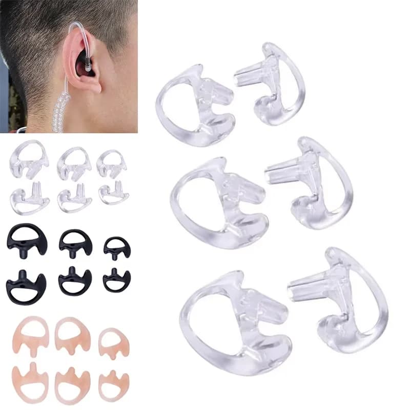 2PCS Stampi per le orecchie Morbida radio a 2 vie Earmold Sostituzione dell'auricolare Inserto per kit audio per tubi a bobina acustica Accessori per cuffie
