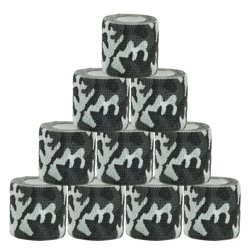 Nastro avvolgente per benda elastica autoadesiva mimetica in bianco e nero da 4,8 m Elastoplast per supporto per ginocchio, dito, caviglia, palmo