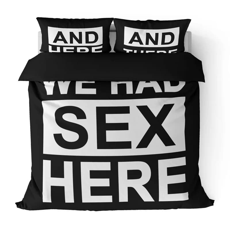 Aertemisi We Had Sex Here And Here There Everywhere Set of 3 Duvet Cover Pillow Cases Full Queen California King