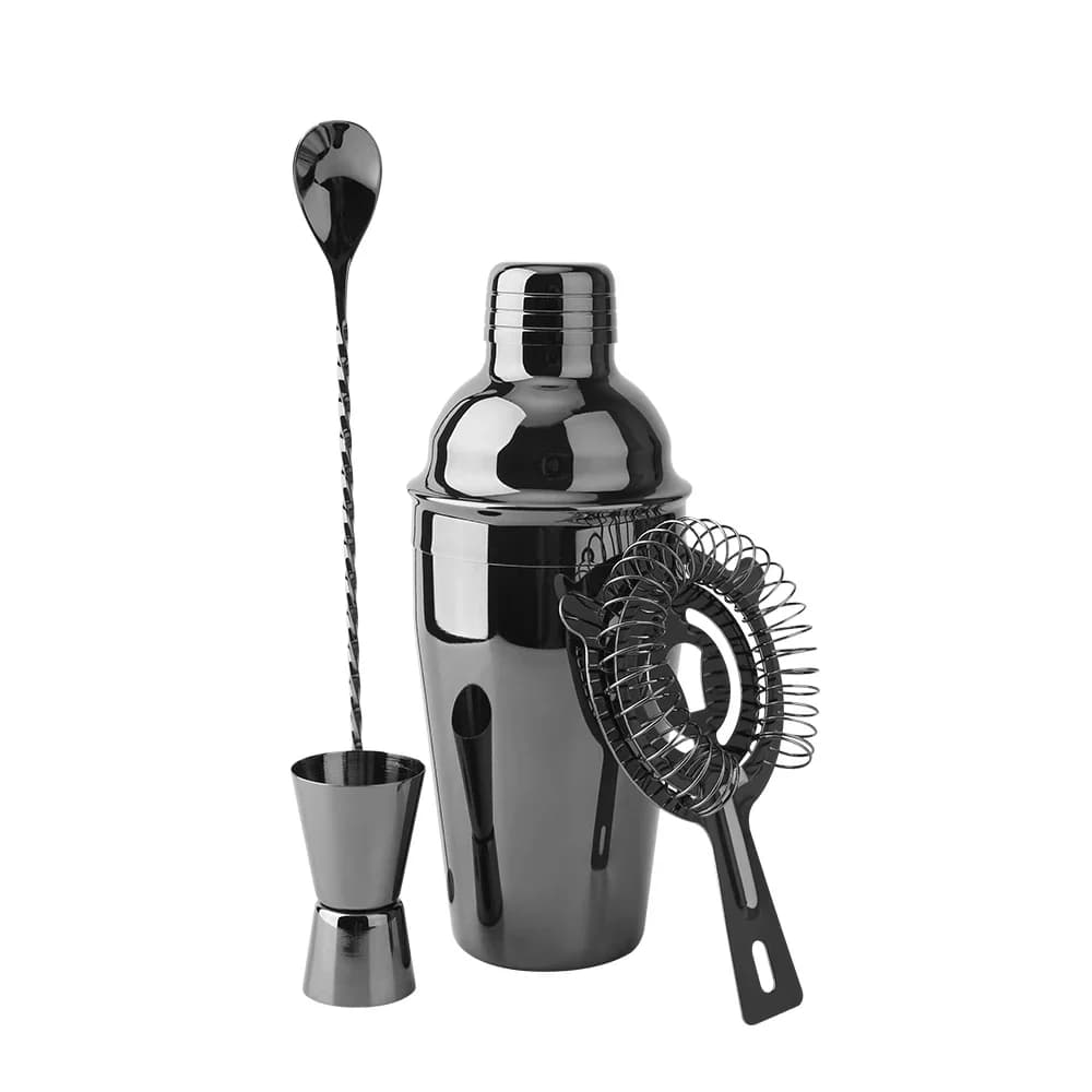 Set da bar shaker per cocktail nero Miscelatore professionale per Margarita Shaker per bevande e jigger dosatore e set di cucchiai per mescolare Kit da barista