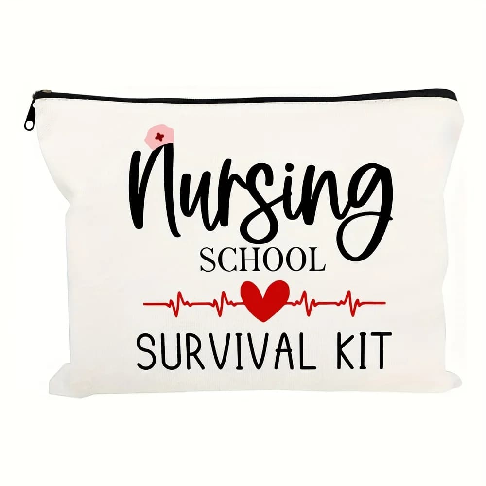 Borsa per il trucco per la scuola infermieristica - custodia multifunzionale con cerniera, borsa per riporre gioielli, piccola borsa da viaggio perfetta con cerniera.