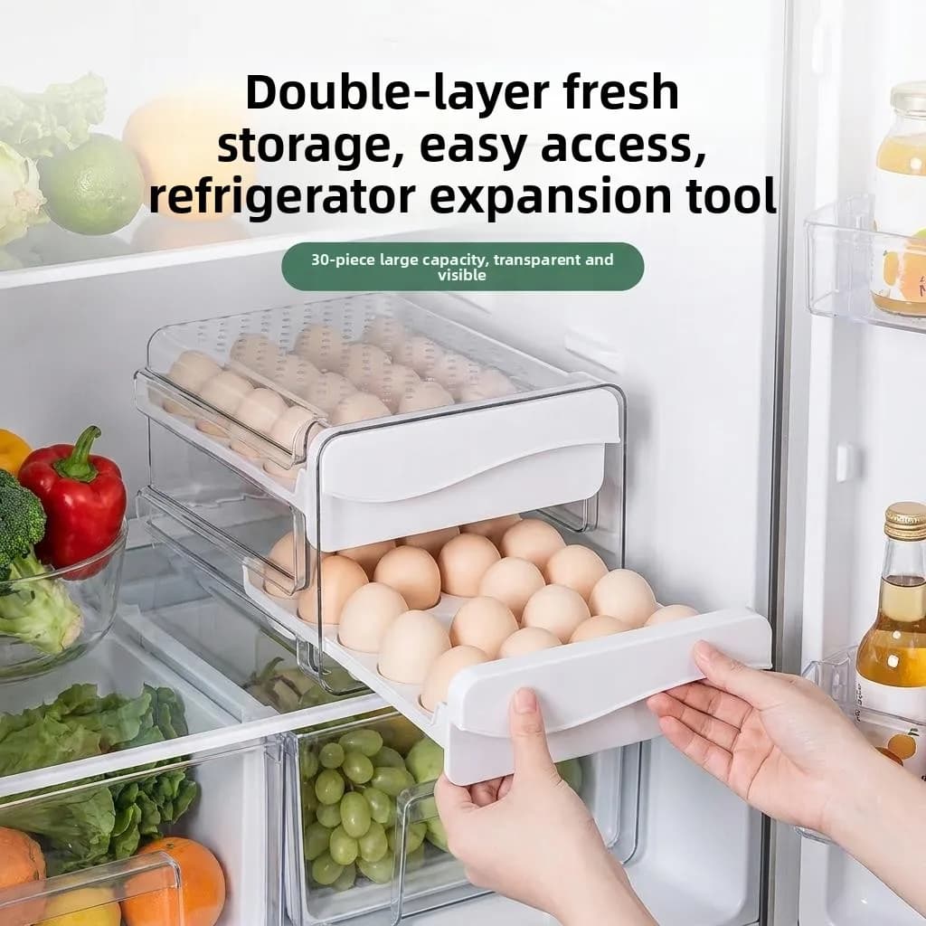 Food Grade Drawer Style Egg Storage Box Refrigerator Egg Organizer Box Kitchen Storage Container Egg Carton Egg Tray