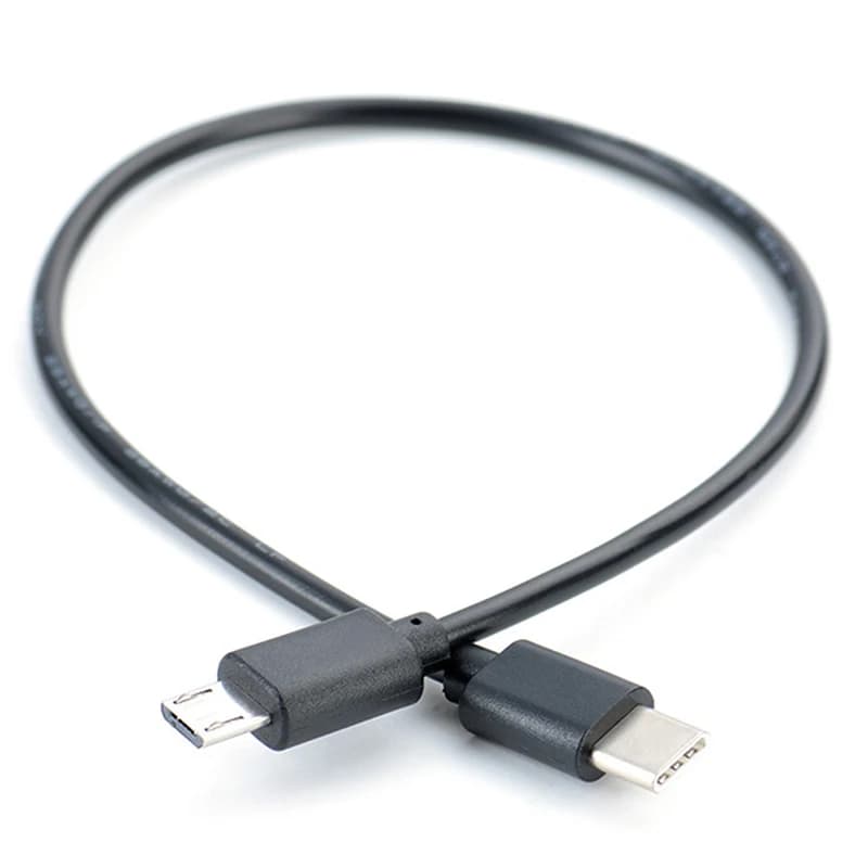 1 pcs USB Type C Male To Micro 5 Pin B Spina Converter OTG Data Cable Adapter for Cellular Phones 30 cm