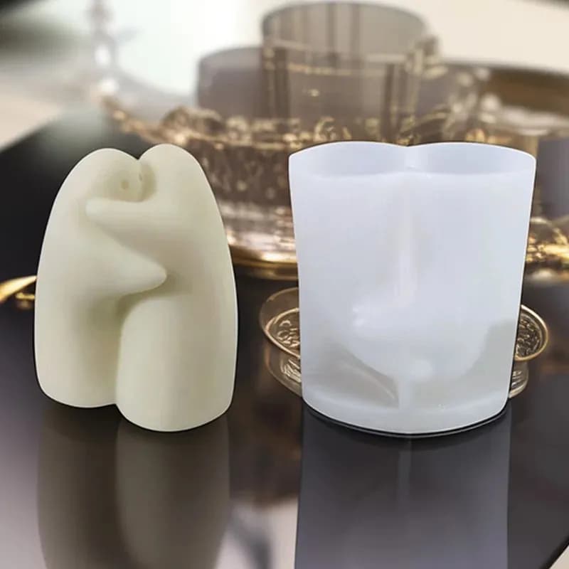 Ghost Embraces Body Aromatherapy Candle Silicone Mold for Handmade Soap Epoxy Resin Crafting Living Room Decorative Gypsum Mold