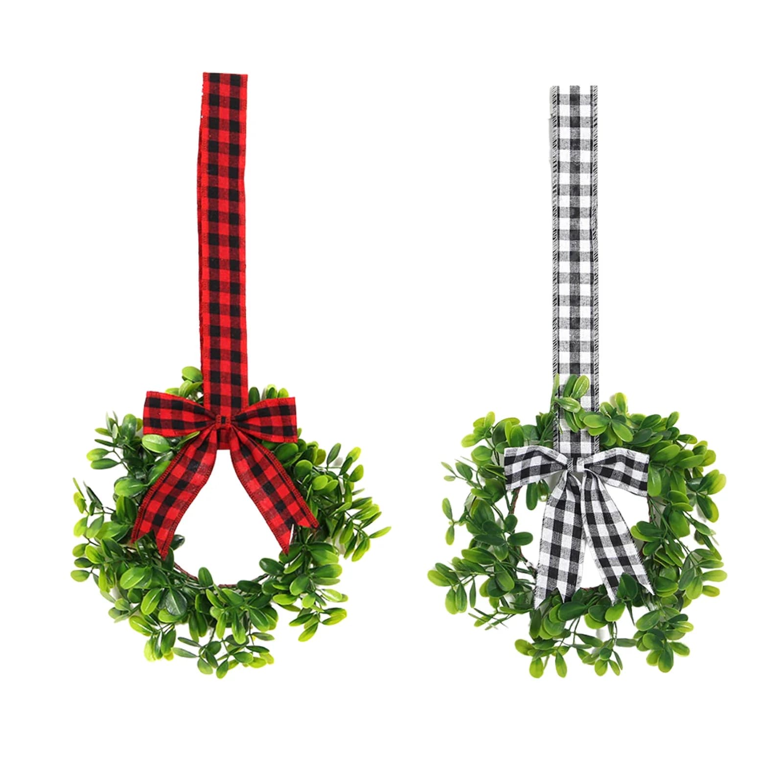 Artificial garland for locker with Scottish bow for window Decoration for entrance door Gift hanging Durable DIY 24 cm Garland of fake plants Christmas