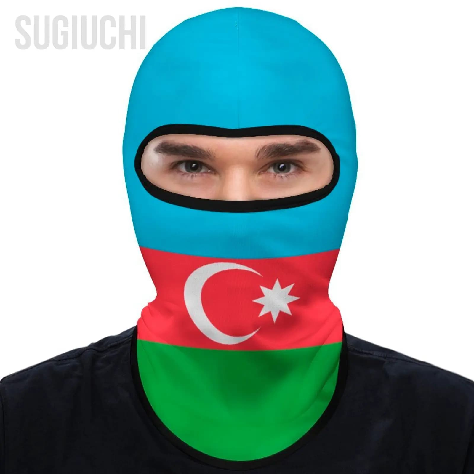 Azerbaijan Flag Outdoor Cool Sunscreen Motorcycle Face Mask Moto Biker Wind Cap Mask Stopper Windproof Bicycle Cycling Headgear