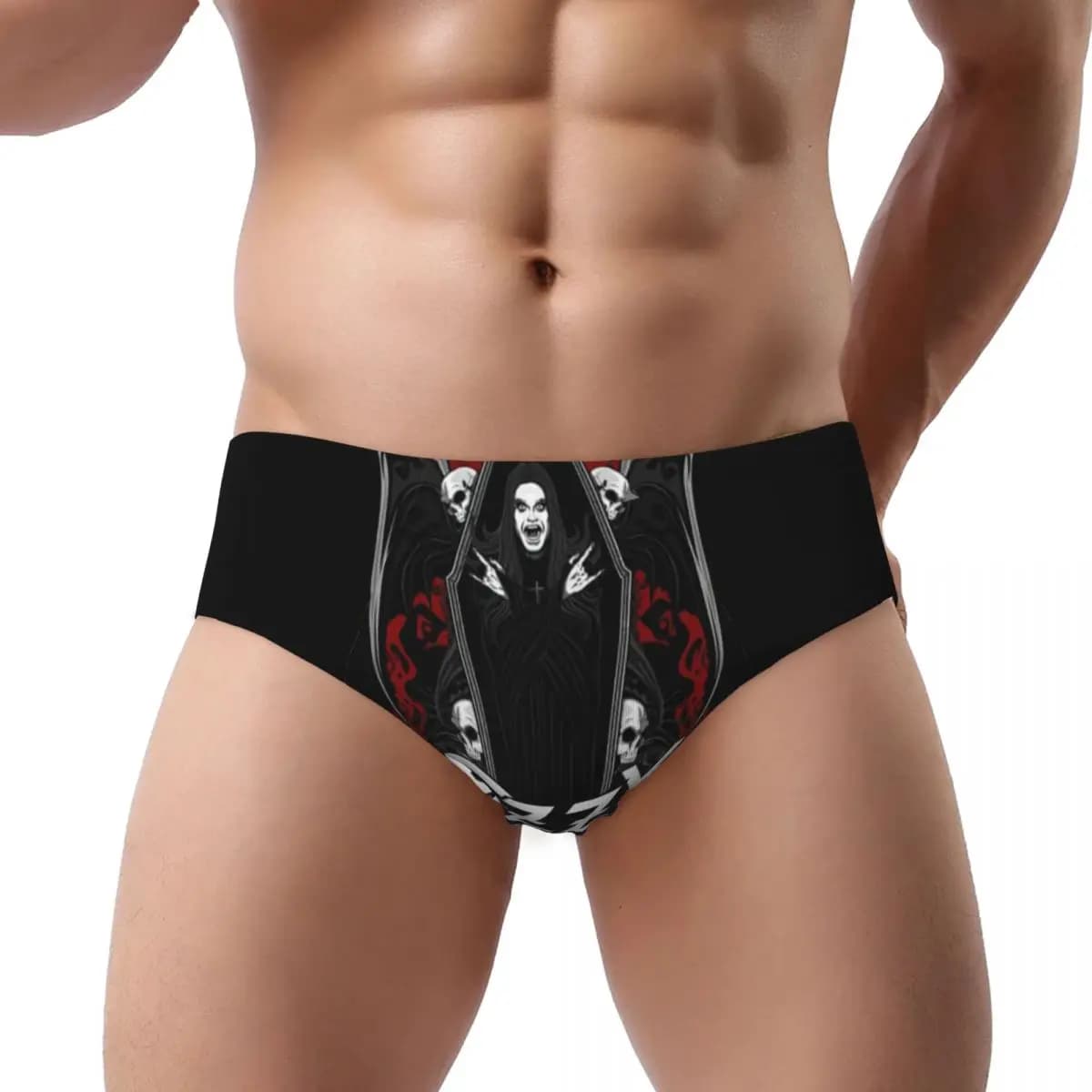 Mutandine da uomo personalizzate Ozzy Osbourne Stretch British Heavy Metal Rock Music Singer Slip intimo