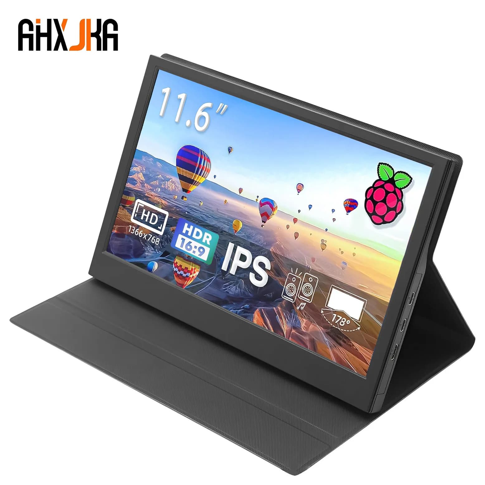 AHXJKA Monitor portatile da 11,6" Display LCD 1366X768 Display da gioco da viaggio 16:9 per Switch portatile Compatibile con HDMI PS4 PS5 Xbox