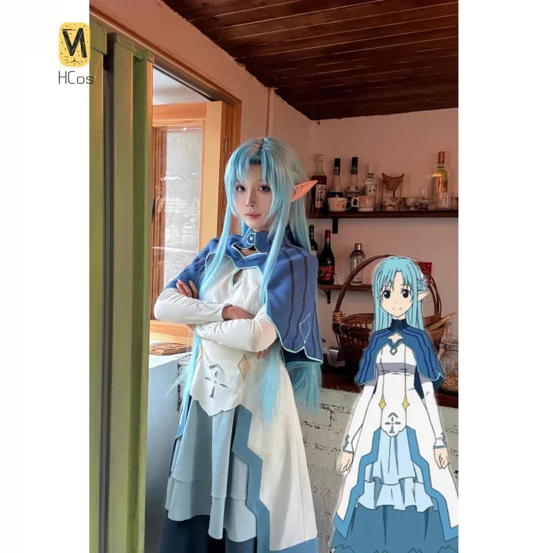 Sword Art Online Yuuki Asuna Costume Cosplay Dolce uniforme Abito Halloween Party Gioco di ruolo Outfit Donna HCos