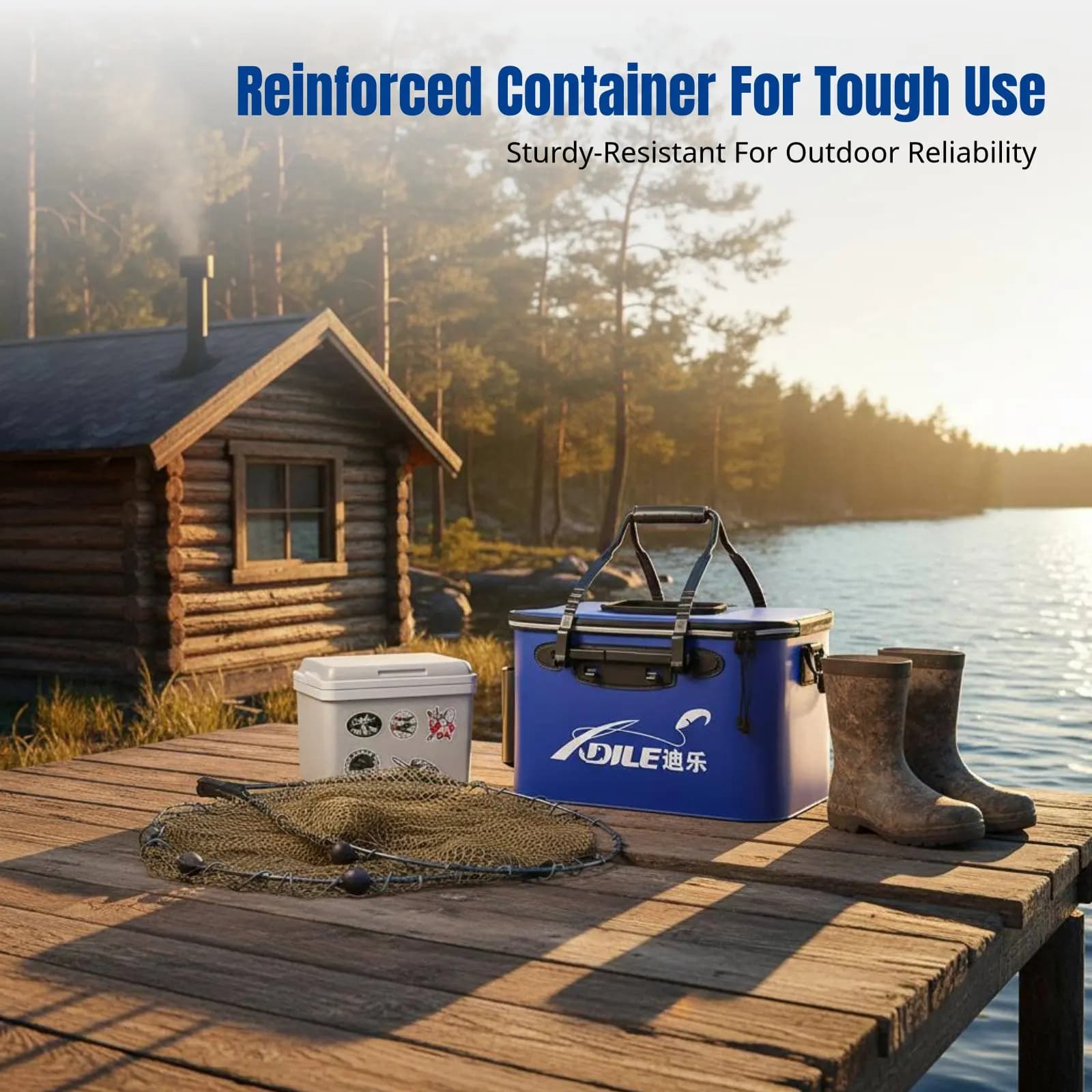 Fishing bucket, Integrated Container for Fish with Pump, Waterproof, Resistant, Easy to Transport