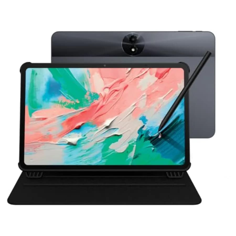 Tablet Android TCL per appunti e disegni digitali, display NXTPAPER 4.0 grigio, include stilo e custodia flip, Android 15 AI