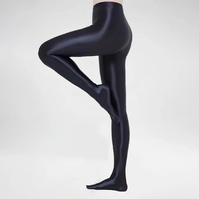Collant opachi in raso lucido lucido Leggings Calze sexy in seta liscia con glitter Vita alta giapponese Collant da festa Clud taglie forti