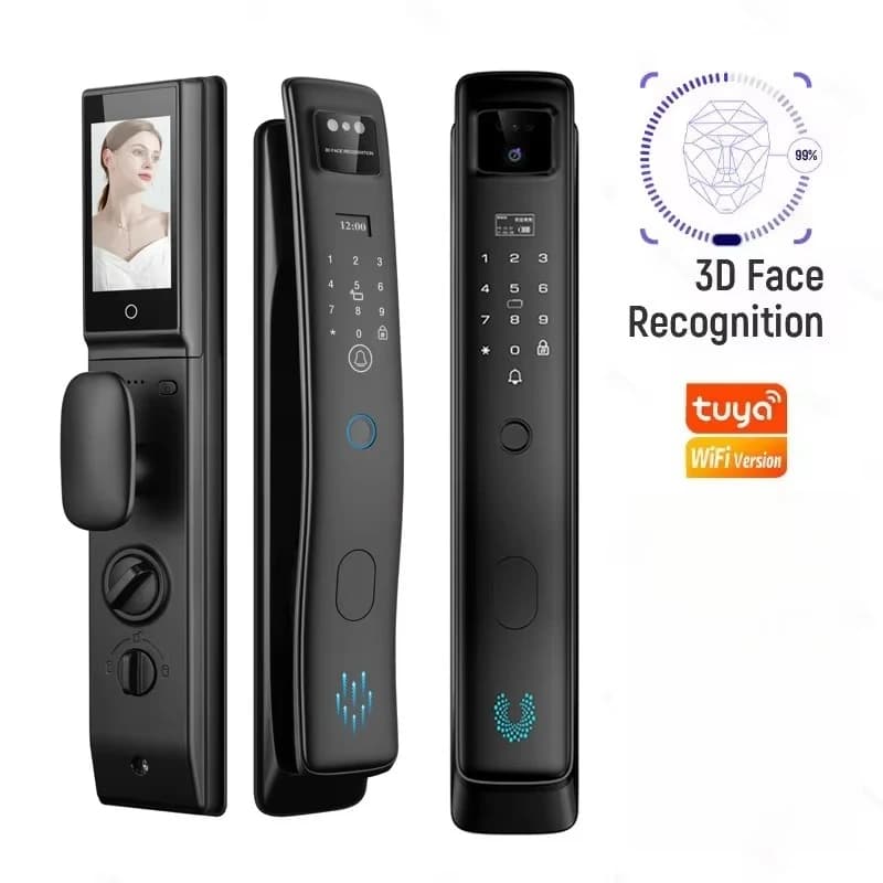 Face Recognition Smart Lock Tuya Video Intercom WiFi Camera Fingerprint Door Lock Secure Home Apartment Access