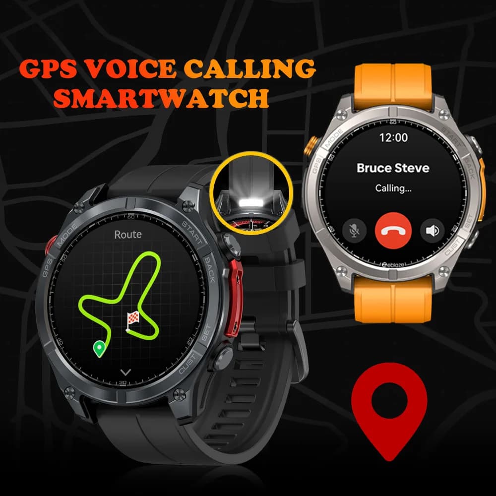 Zeblaze Vertix GPS Robusti orologi intelligenti per uomo donna Bussola Altimetro barometrico Torcia Chiamate BT Fitness reloj inteligente