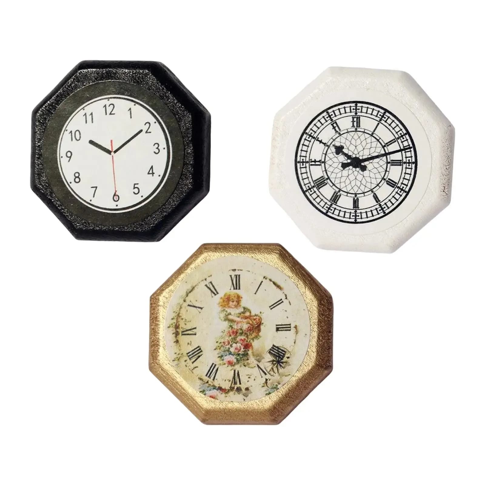 1:12 ratio Miniature Accessory Dollhouse Miniature 1:12 ratio Wall Clock for Accessories