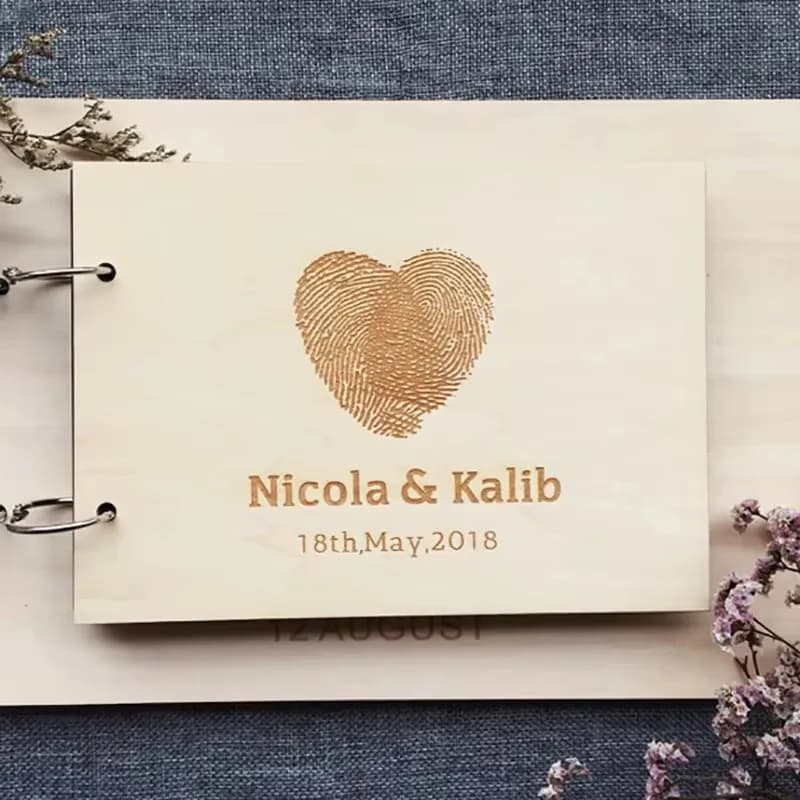 Album fotografico in legno rustico, libro degli ospiti di matrimonio personalizzato inciso al laser, anniversario, regali di compleanno, libro di memoria di viaggio, album di ritagli
