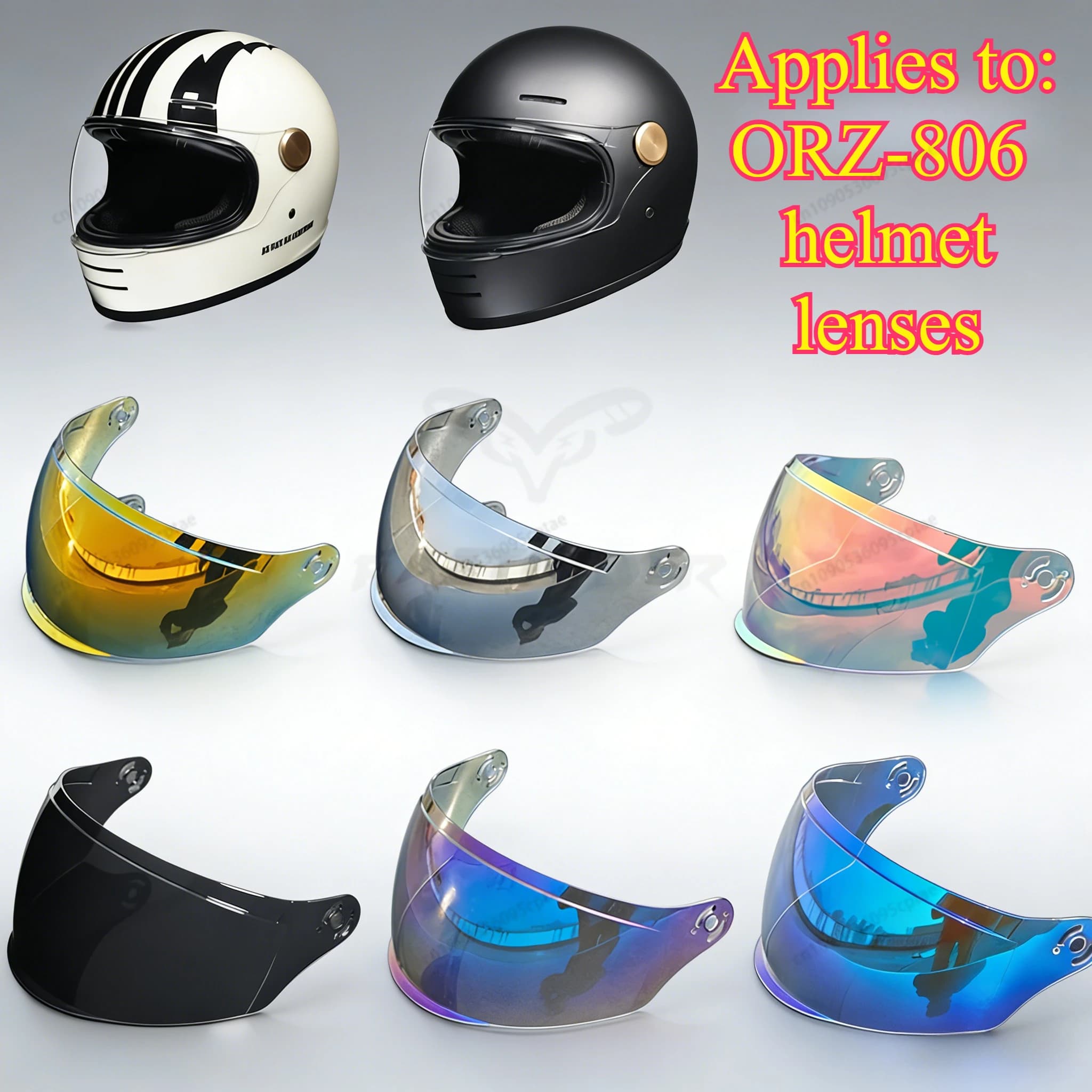 Motorcycle helmet specific lens ORZ-806 retro full helmet color lens reinforced with PC material motocross goggles