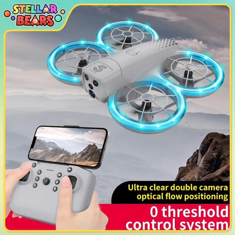 Mini droni 2.4G con fotocamera Giocattoli per bambini Quadricotteri Rc Drone da corsa Aereo telecomandato Luci a LED Giocattoli drone Rc per ragazzi