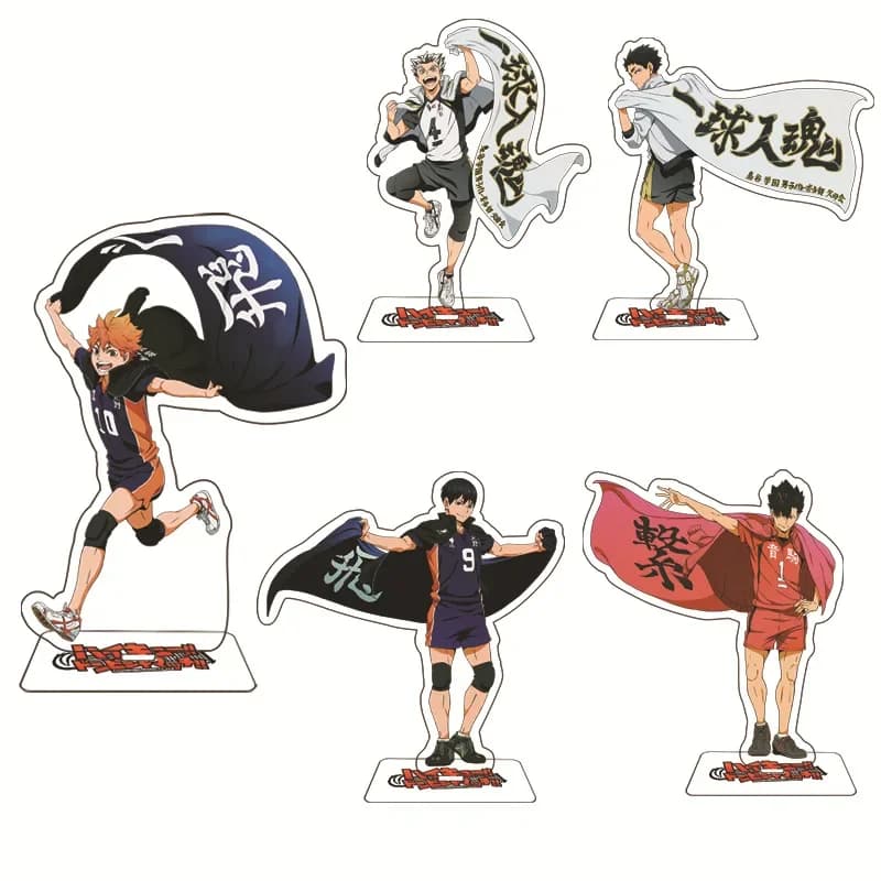Haikyuu!! Anime Acrylic Stand Figure - Volleyball Player Action Model Desk Ornament Boys Table Plate Decor