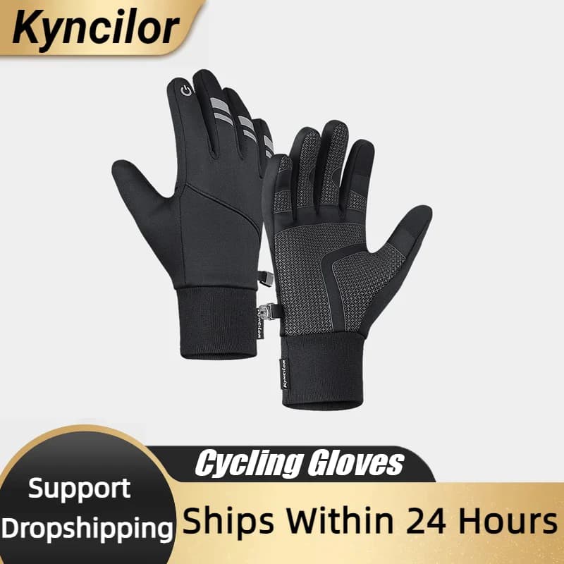 Guanti invernali freddi Guanti da uomo Touch Screen Guanti sportivi antivento impermeabili Guanti da ciclismo da sci da corsa in pile termico caldo
