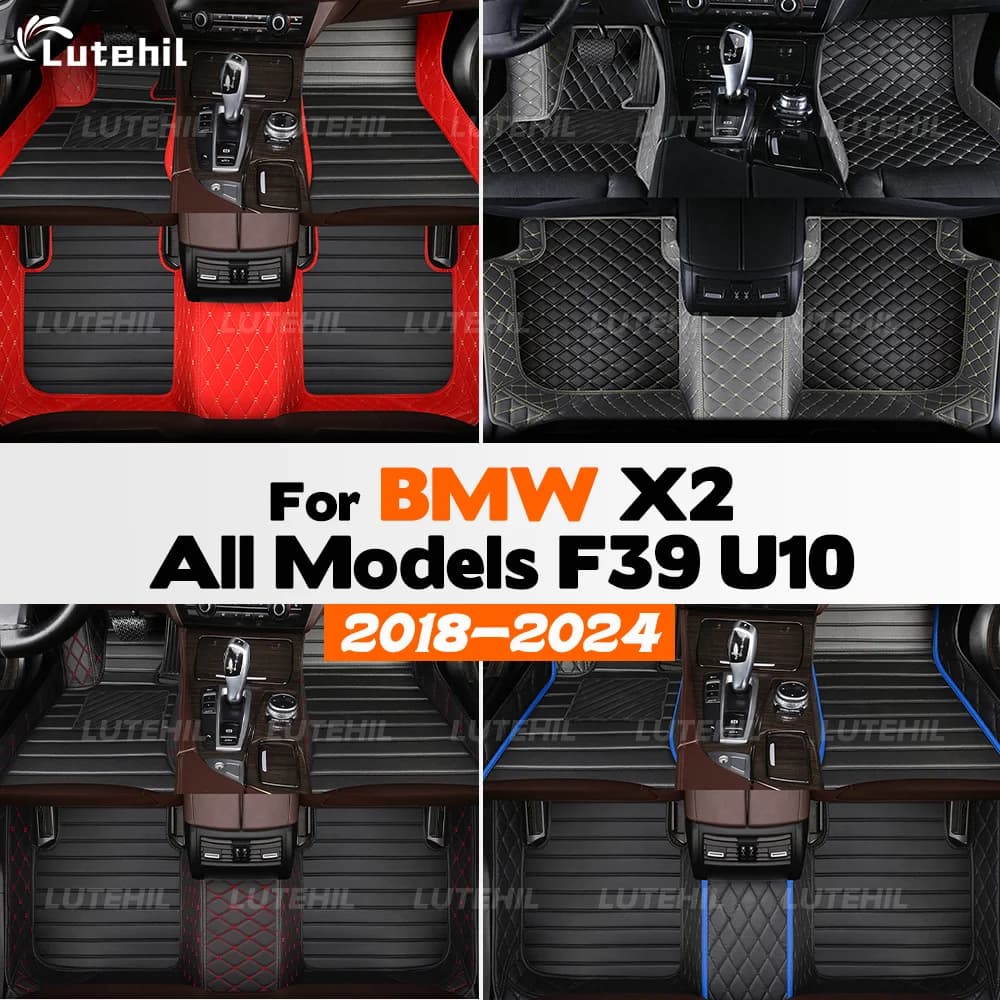LUTEHIL For BMW X2 All Models F39 U10 2018-2024 Customized Auto Car Mat Automobile Car Mat Cover Interior Protective Accessories