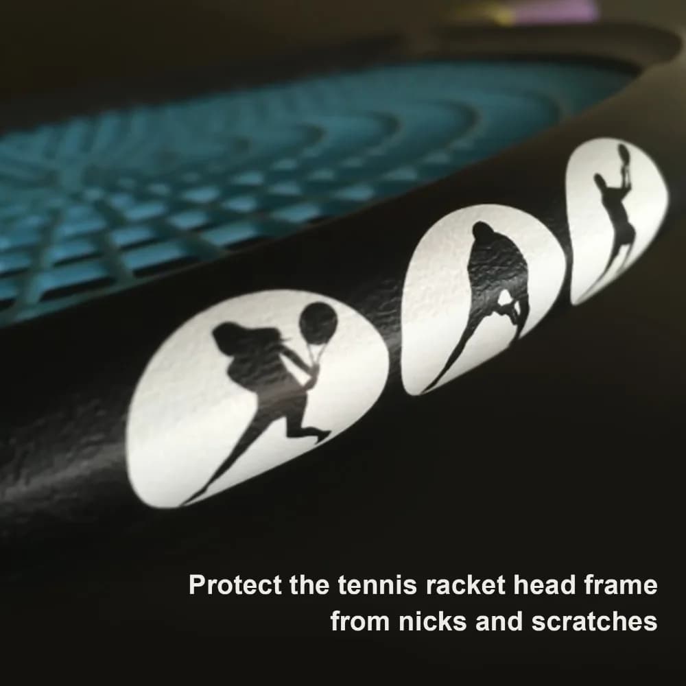 Nastro Antigraffio per Racchetta da Tennis in PU Nero, Protezione per Testa della Racchetta, Protezione Leggera per Telaio della Racchetta, Accessori per Badminton
