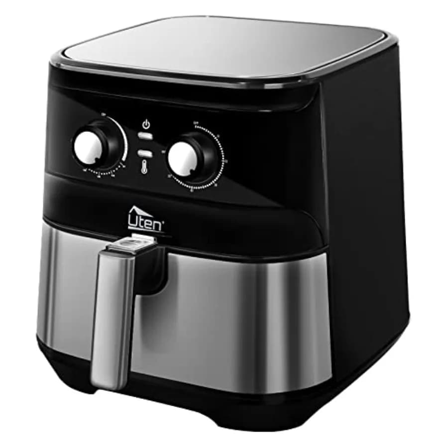 Friggitrice ad Aria Elettrica da 5,8 Litri con Controllo della Temperatura e Timer, Cestello Antiaderente, 1700W ad Alta Potenza, Cucina Senza Olio, Lavabile in Lavastoviglie