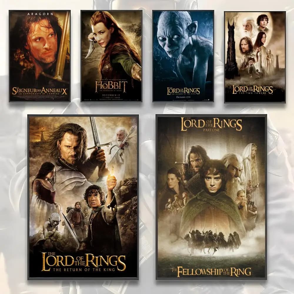 The L-Lord of the Rings decimal Painting Calligraphy HD Canvas Poster living room bedroom bar aesthetic decoration