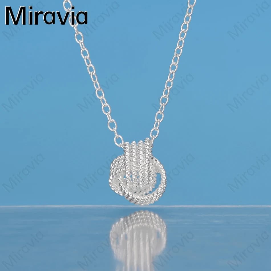 Collana con pendente a forma di palla da tennis a tre fili in argento sterling 925 Miravia - Accessori per pendolari, regali di Natale, gioielli