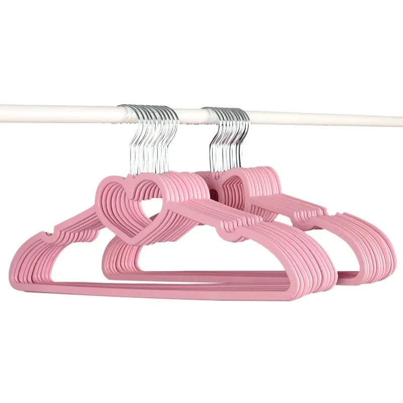 10 pezzi appendiabiti durevole ABS modello cuore cappotto per abbigliamento per bambini adulti forniture per appendere