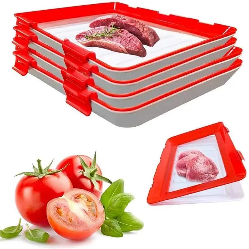 Contenitore per Alimenti Riutilizzabile Impilabile Creativo per Preparazione Pasti 30*21cm in Plastica Senza BPA per Conservazione Freschezza