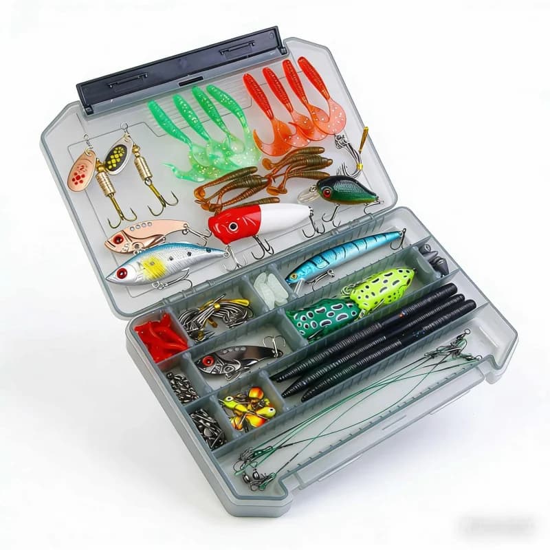 142Fish Full Set Fishing Gear with Hooks Line Float Accessories Tools Equipment Tackle Box Bait Combination for Anglers