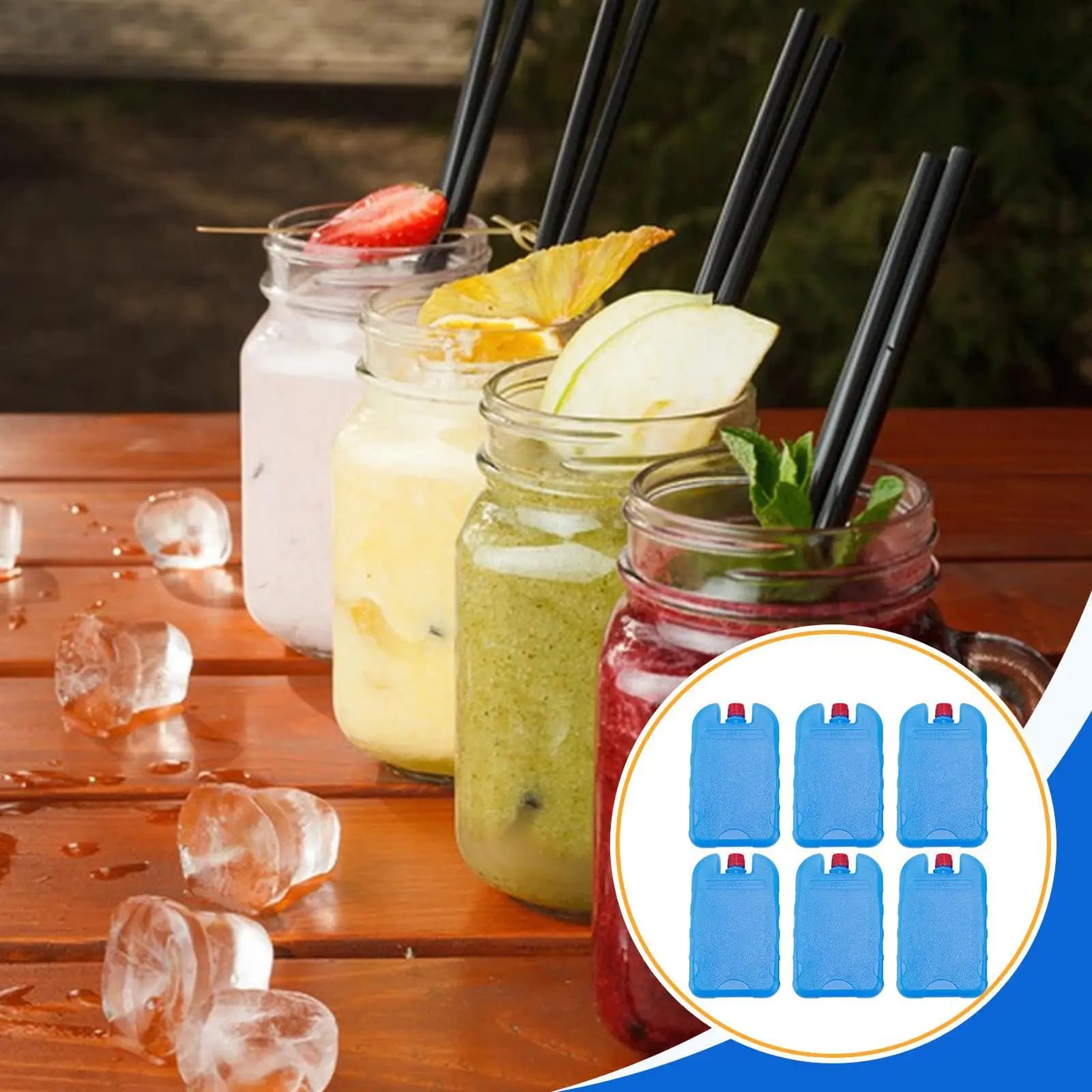 Ice Block Cooling Pack for Lunch Box Reusable Portable Freezer Accessory for Family Picnic Camping Beach Trips