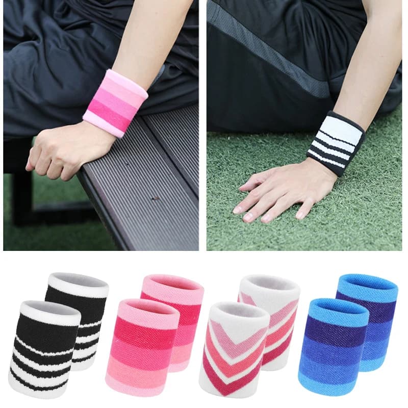 1 paio di cotone poliestere colorato adulto Kid Sport Sweat Band protezione per il polso palestra Running sicurezza supporto per il polso Brace Wrap Bandage