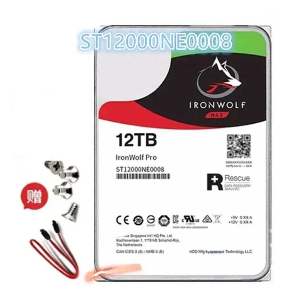 Seagate IronWolf Pro 12TB 7200RPM SATA 6Gb/s 3.5 Inch NAS HDD ST12000NE0008 For RAID Storage Server