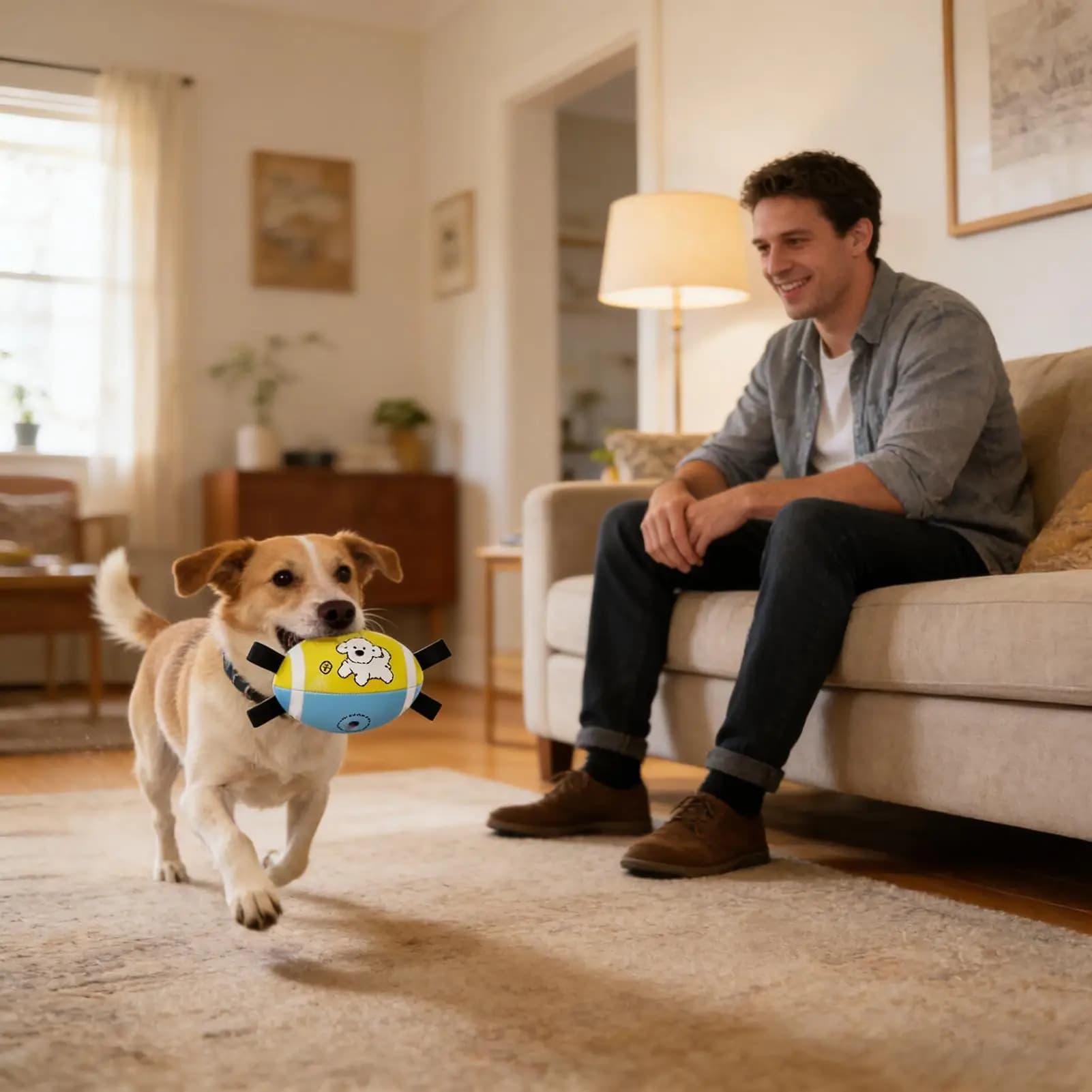 Massaggiagengive con palline in pelle PU giocattolo da calcio per cani con cinghie Palline interattive per cani per la salute delle gengive di cuccioli di razza piccola, media e grande