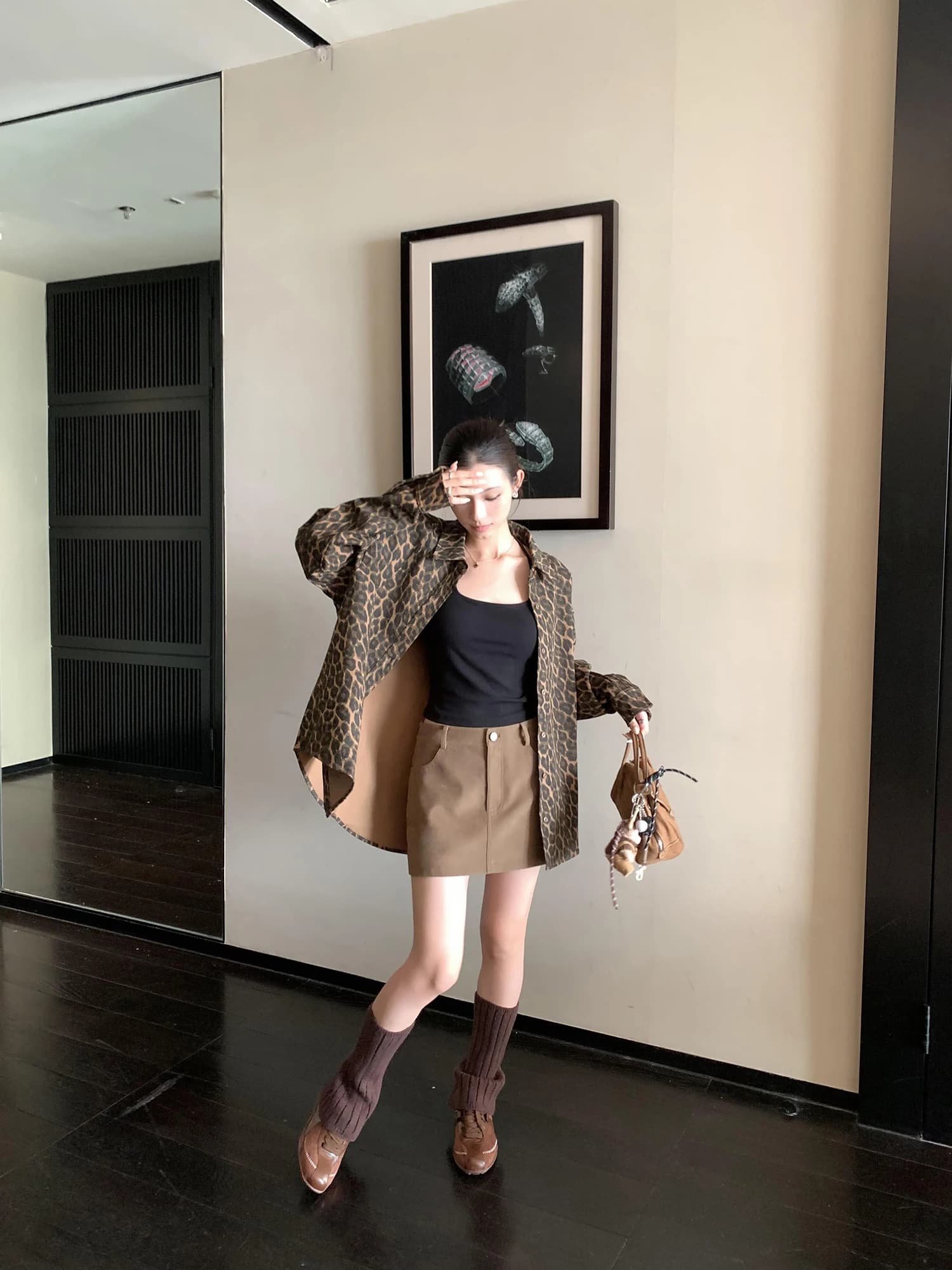 Women's ChenMiFan western style suede skirt, covering the butt, with belt, soft, comfortable, vintage and elegant