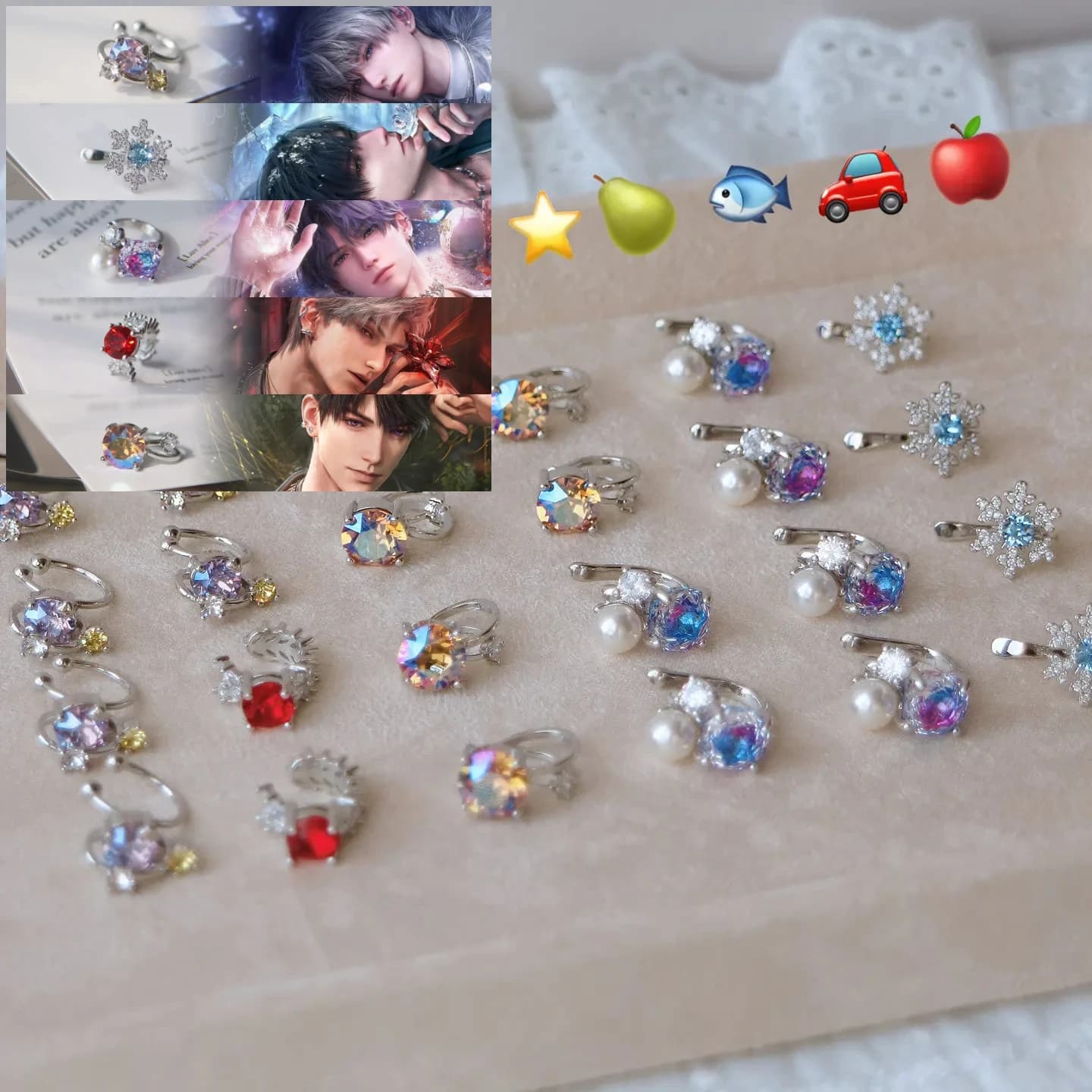 Love and Deepspace Game Anime Cos Sylus Caleb Zayne Rafayel Cute Ear bone clip ear cuff No ear hole earrings Accessories Gift
