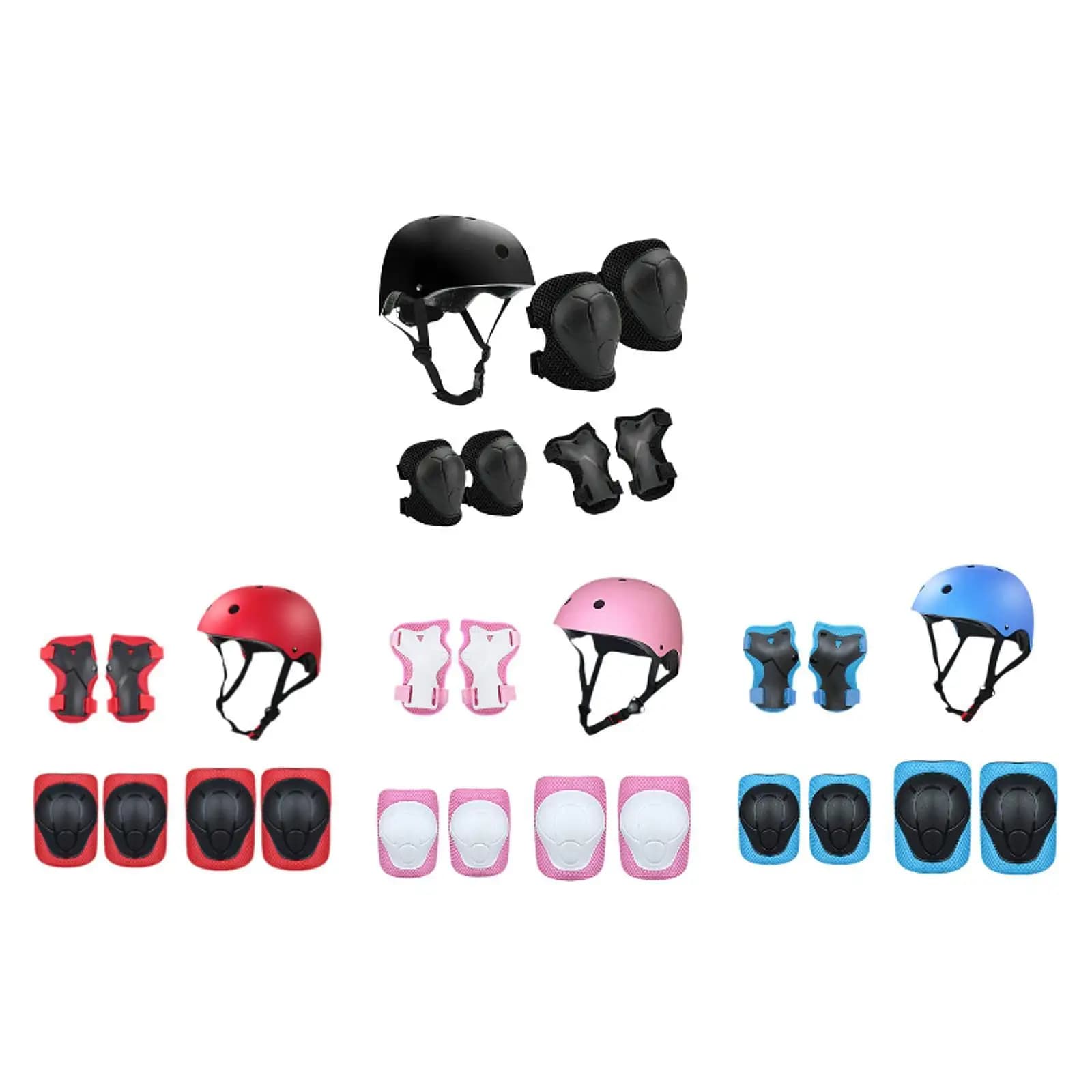 7 pieces Protective equipment set for children's helmet Comfortable roller skating Hand elbows for skateboard Sports outdoor
