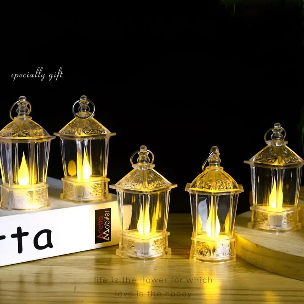 Luce Notturna Portatile, Candela Elettronica, Lampada LED in Cristallo Bianco Caldo, Accessori in Acrilico per Scrivania