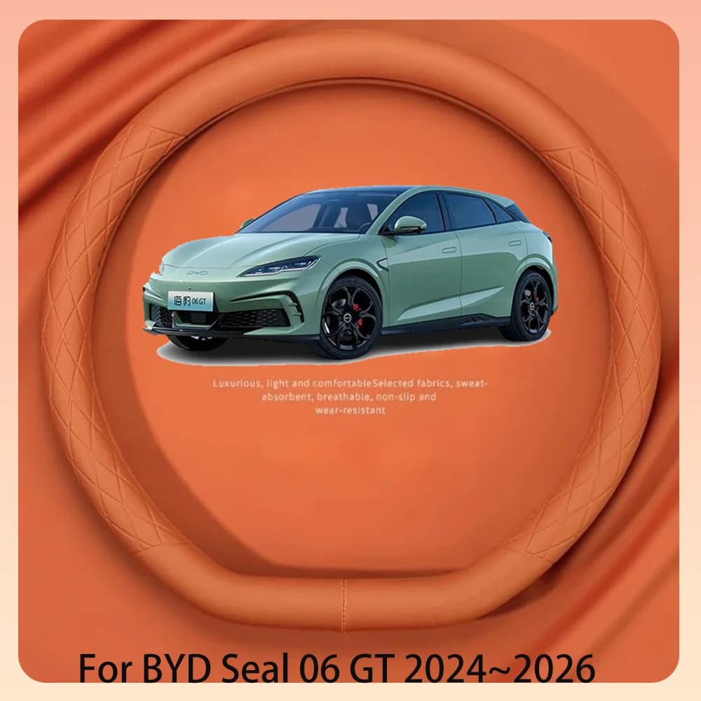 Per BYD Seal 06GT 2024 ~ 2026 2025 Volante in pelle per auto Antiscivolo Antigraffio Resistente all'usura Copertura protettiva Accessori interni