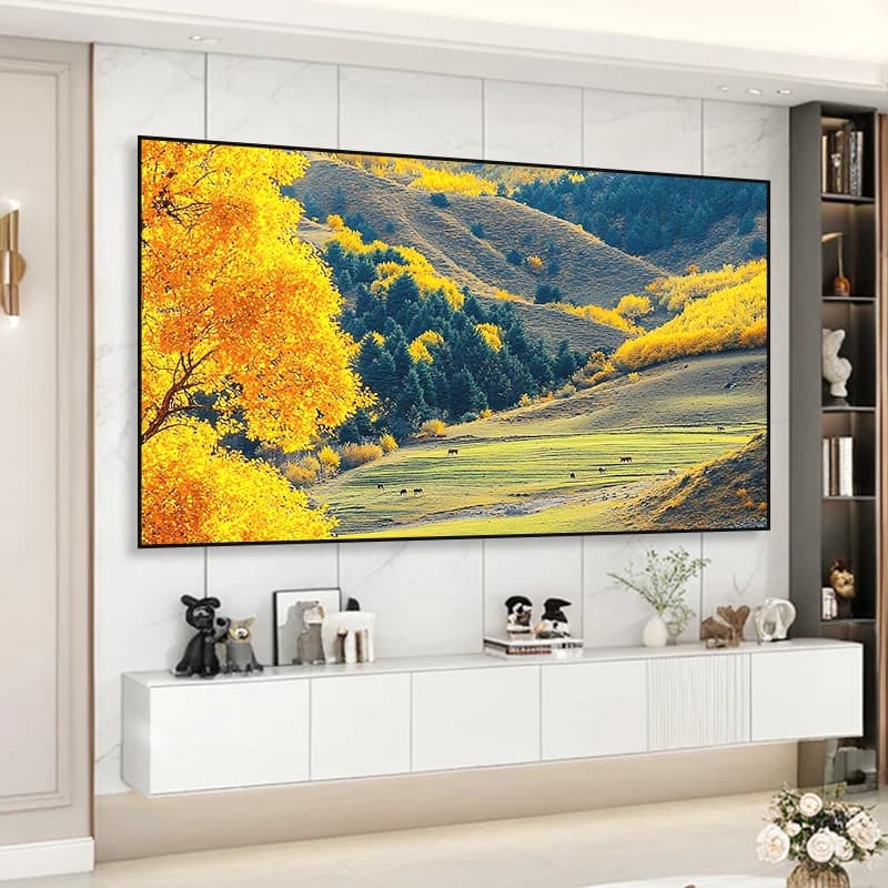Schermo per Proiettore 2026 Edge Free Fixed Frame Cinematografico Grigio CLR/ALR per Home Theater, Schermo Grigio Cristallo