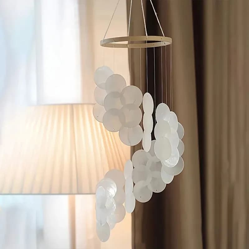 Dreamcatcher Shell Wind Chime Pendant Indoor/Outdoor Coastal Style Decoration Bedroom Room Pendant Creative Gift for Friends