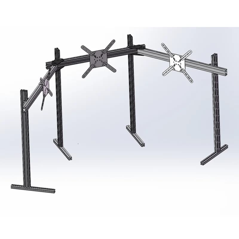 Stable Customized Aluminum Profile DIY Multi Screens Mounts Big TV Bracket Triple Screen Hanger Stands Monitor VESA Mount Stand