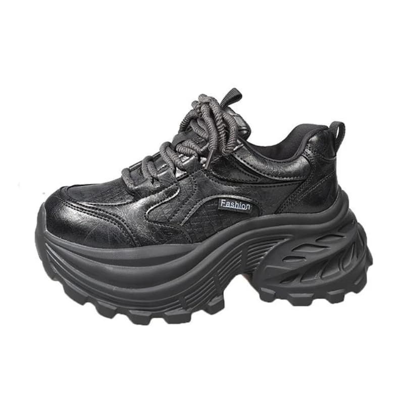 Sneakers con plateau da donna da 8,5 cm Scarpe sportive casual alla moda Scarpe comode con lacci Scarpe da ginnastica da passeggio per corsa all'aperto per donna
