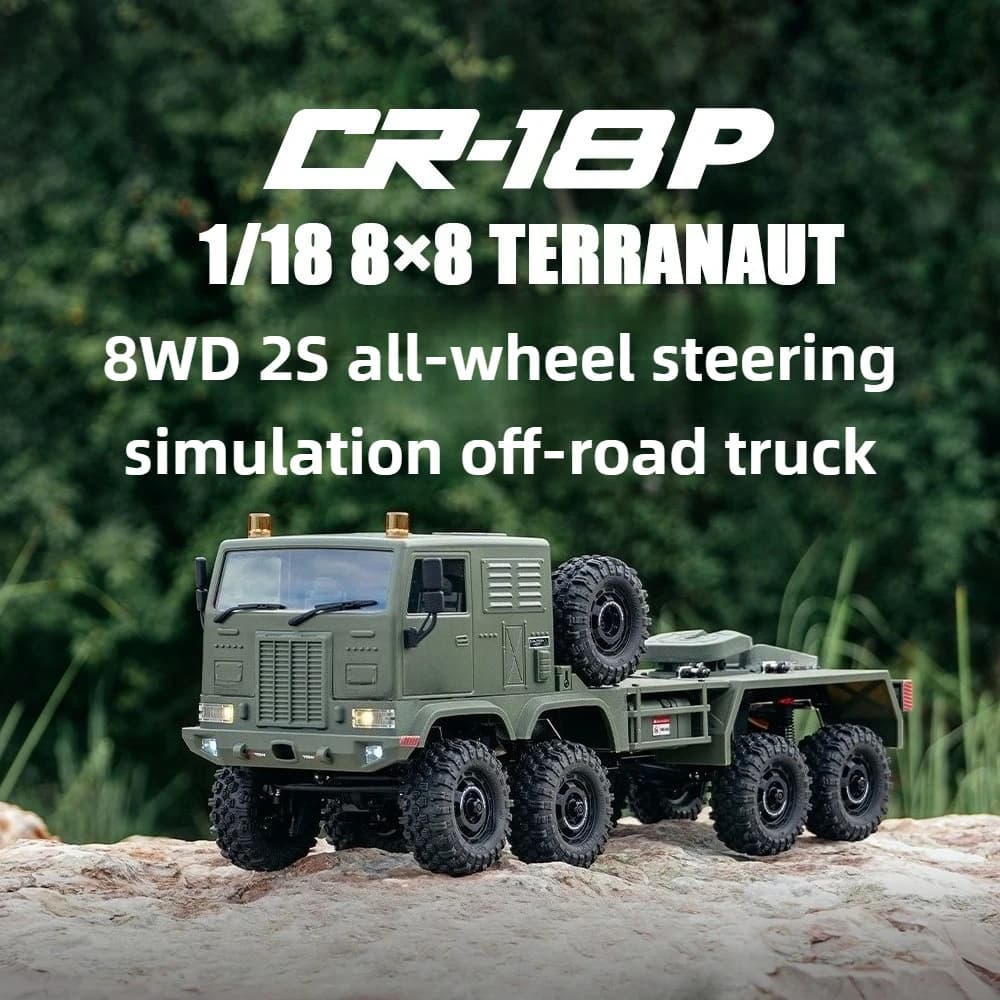 CR18P 1/18 8WD Simulazione telecomandata Camion fuoristrada 6 canali 8 ruote sterzo elettrico telecomando auto giocattolo