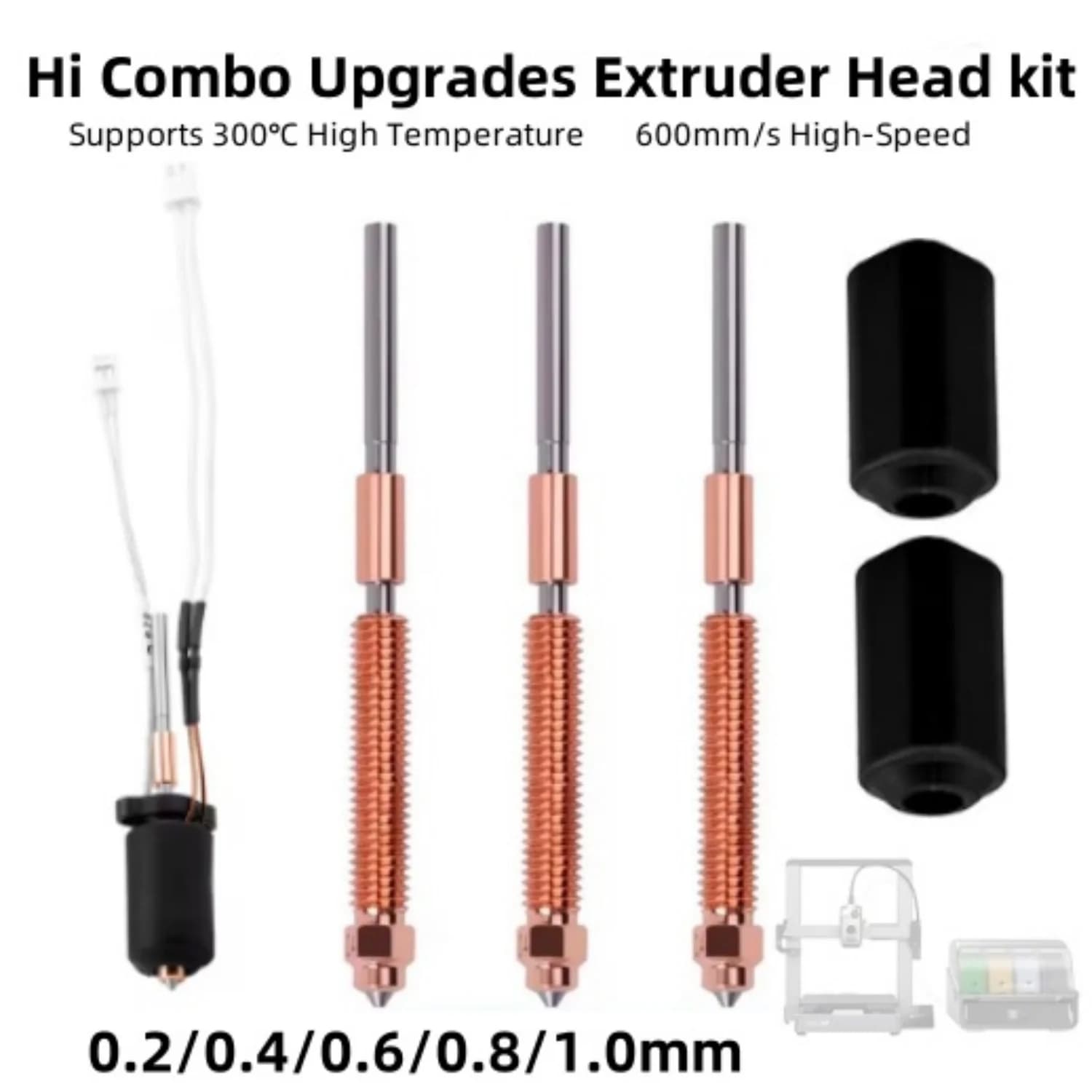 Creality Hi Combo Aggiornamenti Kit testa estrusore Kit blocco riscaldante in ceramica, stampanti 3D Hotend con ugello intercambiabile rapido integrato