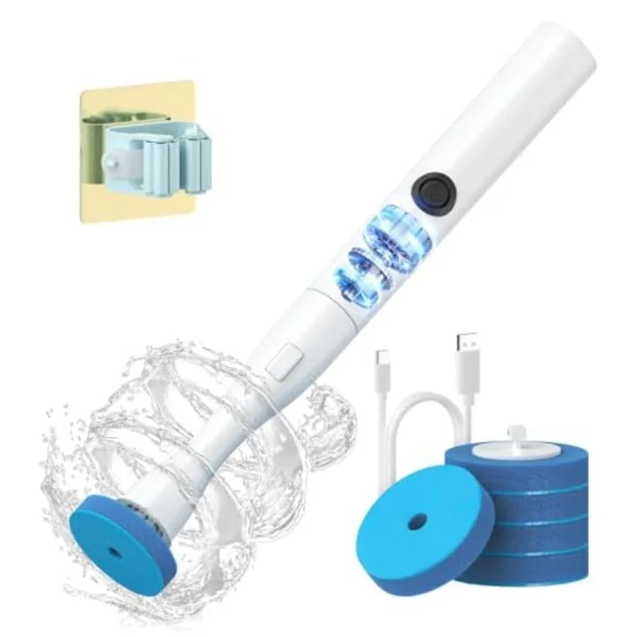 Hands-Free Electric Toilet Brush for Seniors and Busy Households - No Bending, Effortless Clean with Disposable Heads and Holde