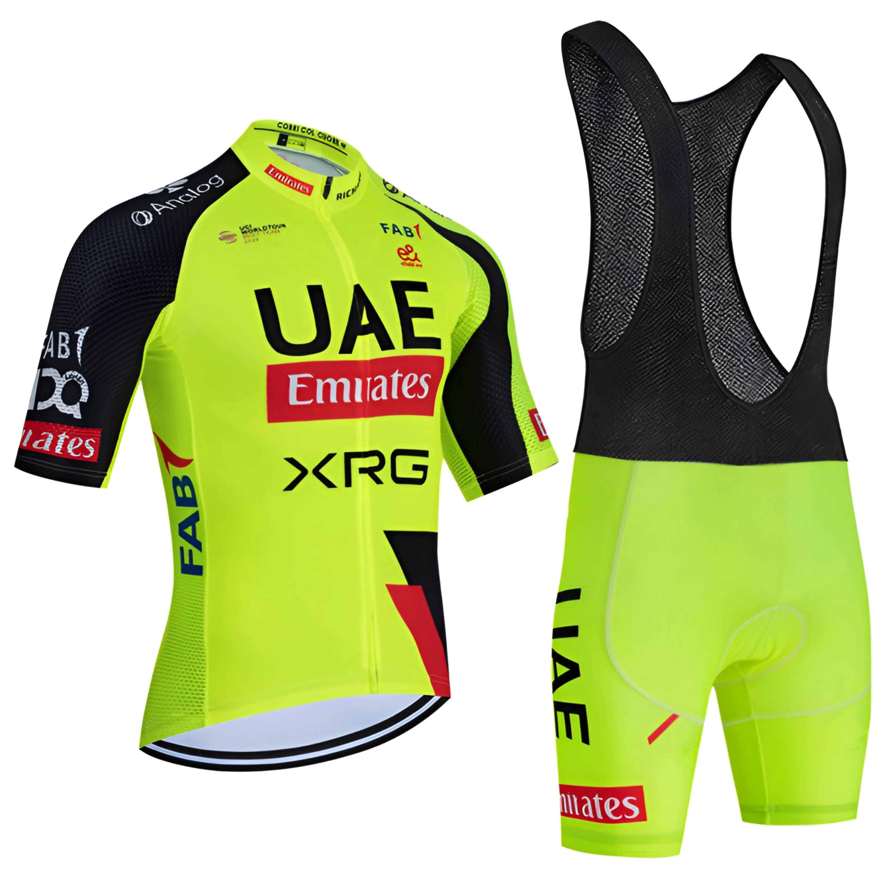 UAE Cycling Clothing Set for Men: Mountain Bike Knife, Shorts with Bretelles, Street Bike Clothing