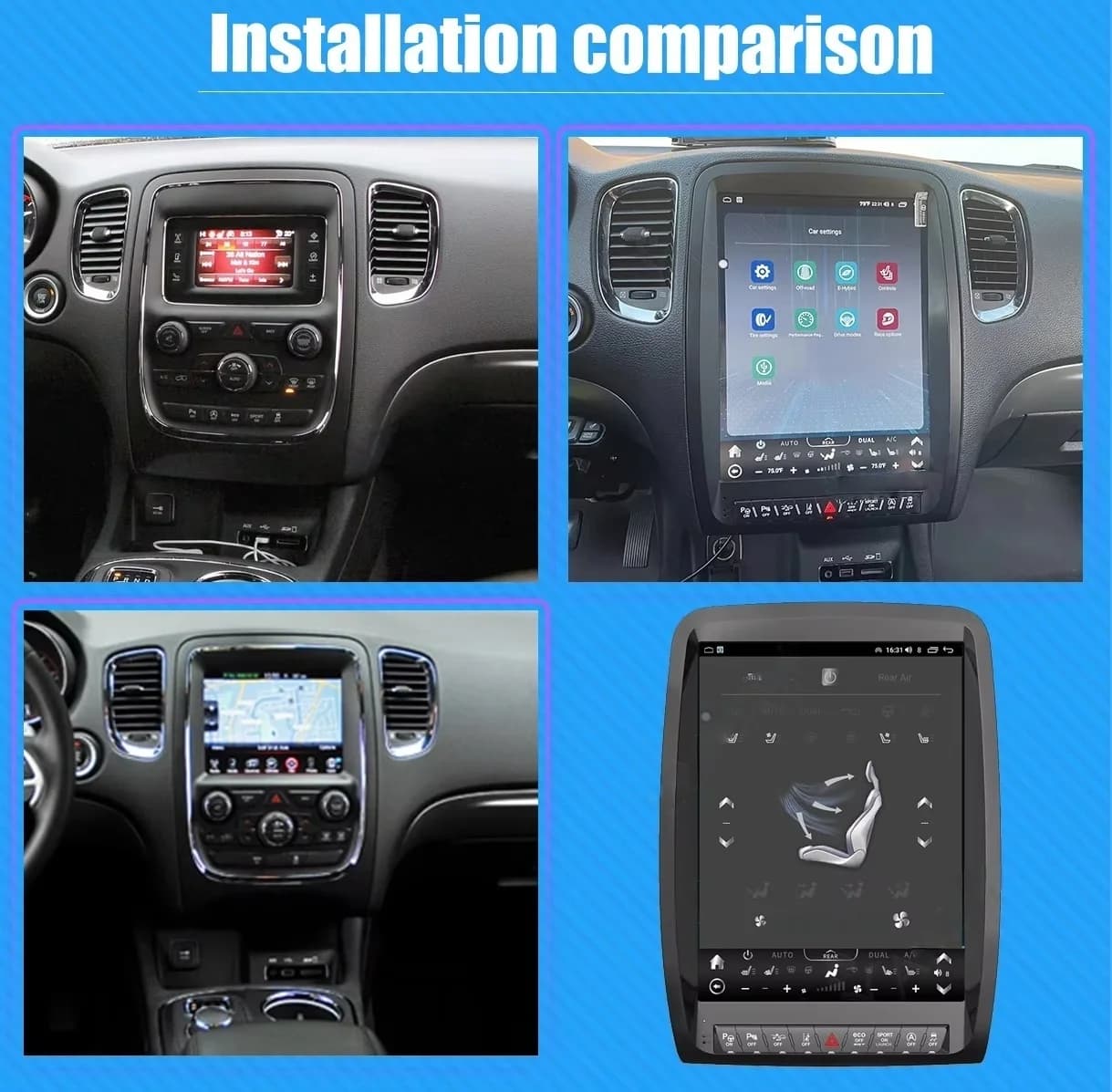 JYCC Android Auto Touch Screen Autoradio Per Dodge Durango 2011-2020 Wireless Carplay Lettore Multimediale Unità di Testa di Navigazione GPS